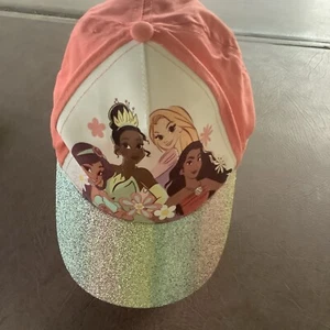 Disney Princess Girls Ball Cap Silver Sparkle Rim - Picture 1 of 2