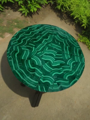 Exquisite Green Malachite Coffee Table – Luxury Gemstone-Inspired Design - Image 1 of 4