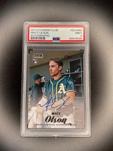 2017 Topps Stadium Club Matt Olson Rookie Auto PSA 9 - Picture 1 of 2