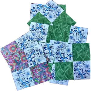 8 große & helle handgefertigte Patchwork Quilt Blöcke 10,5" x 10,5" authentisch bunt - Bild 1 von 5