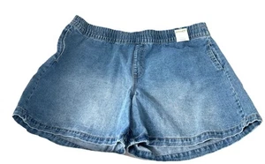 Terra Sky NEW Womens Plus 2X Denim Shorts Slouchy Hi Rise Jean Shorts Distressed - Picture 1 of 3