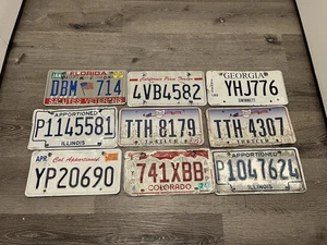 KONVOLUT 9 GEMISCHTE STAATEN NUMMERNSCHILDER - ABGELAUFENE & SAMMLERETIKETTEN - Bild 1 von 18