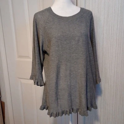 Suéter tejido por Hampshire Studio para mujer talla S manga 3/4 volantes suéter usado en excelente estado Foto 1 de 4