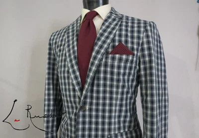 NWT J Crew Green Blue bold tartan plaid two button sport coat L-44 R - Изображение 1 из 4