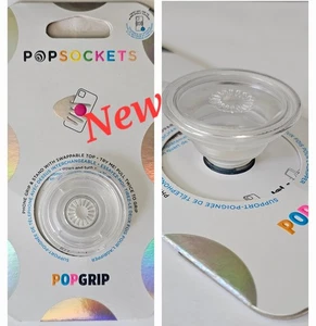 PopSockets PopGrip Premium Phone Grip & Stand - Clear - Picture 1 of 3