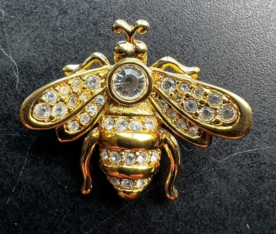 SWAROVSKI Gold and Crystal Bee Pin and Brooch - - Image 1 of 4