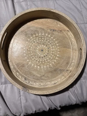 Brass/Copper Antique Decorative Tip Tray Serving Tray for Entertaining, India - Image 1 of 4