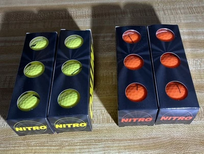 Pelotas de Golf Nitro Tour Distancia Neón Naranja y Amarillo 2 Cajas De Cada Una - 12 Total Foto 1 de 4