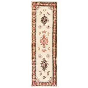 Tappeto persiano annodato a mano Sarough 270x83 cm lana orientale carpet passatoia beige - Foto 1 di 12