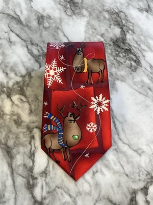 Gravata de Natal masculina J. Garcia mistura de seda coleção Drácula Claus 58 - Imagem 1 de 4