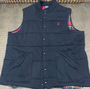 Polo Ralph Lauren BIG & TALL WOOL Vest BLACK SZ 3XLT USED - Picture 1 of 5