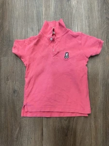 Psycho Bunny Pima Cotton Pink Polo Collared Short Sleeve Shirt 5-6 Years XS - Picture 1 of 6