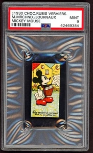 1930s MICKEY MOUSE Chocolaterie Rubis Vervrs - MICKEY MARCHAND DE JOURNAUX PSA 9 - Picture 1 of 1