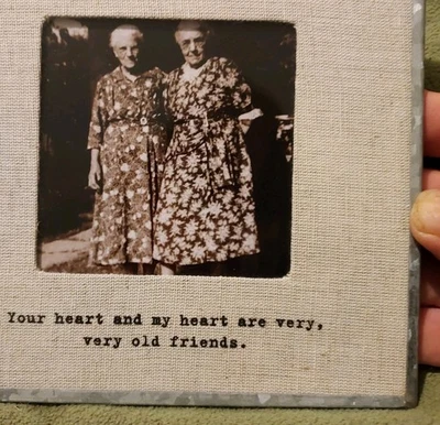 Small Friends Picture Frame, Printed Message On Linen Mat, Sugarboo Rustic Tin  - Image 1 of 4