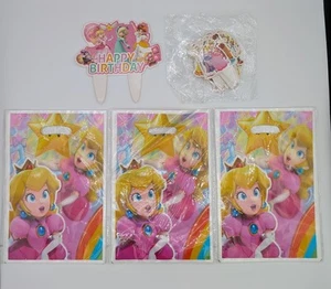 Princess Peach Birthday Set;Cake Topper, Cupcake Decorations+Gift Bags67PCS. - Picture 1 of 3