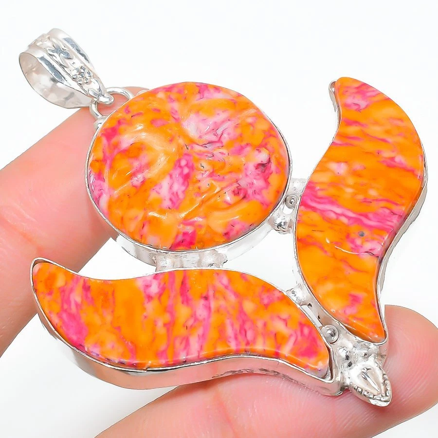 Alas - Mosaico Jaspe Piedras Preciosas Hecho a Mano Joyería Colgante 2.64" PP-828 Foto 1 de 1