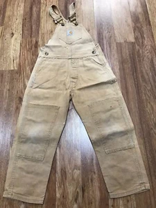 CHILD 5 - Vtg Carhartt BU506 Unlined Duck Double Knee Overall Bib Made USA - Picture 1 of 9