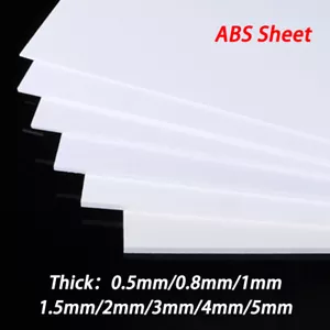 White ABS Plastic Sheet Panel DIY Model Craft 0.5 0.8 1 1.5-5mm Thick Multi Size - Picture 1 of 6