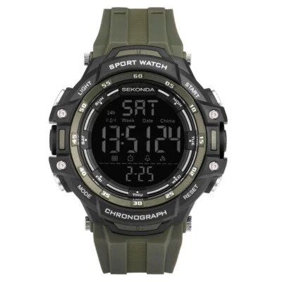 Sekonda Watch 30165 Mens Crossfell Digital Sports With Green Strap RRP £39.99 - Image 1 of 4