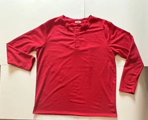 Damen Rot 1/4 Knopf Top Bluse XXL Ekouaer Langarm �� oder - Bild 1 von 5