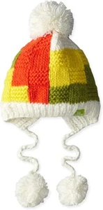 Dakine Pom Zoey Beanie Girls Kids Youth White Green Yellow and Orange New - Picture 1 of 1