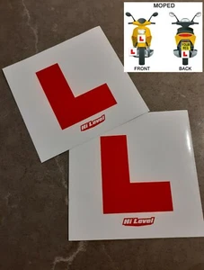 Placas L para aprendiz - Motocicleta o scooter ""Self Stick"" Motocicleta Juego de placas L febrero - Imagen 1 de 2