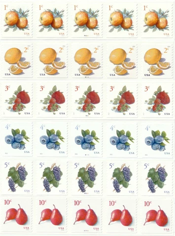 US Fruit Stamps x6 Varieties PNC5 - # 5037 5256 5201 5652 5038 5039 Cover