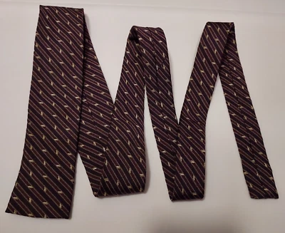 Corbata de Colección Gallo Extremo Cuadrado Para Hombre 56x2 Ajustada Seda Rayas Geométrica Granate Foto 1 de 4