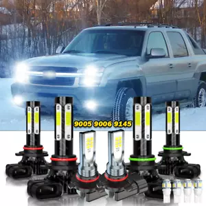For Chevy Avalanche 2002-2005 6x 6000K LED Headlight Hi/Lo Beam Fog Light Bulbs - Picture 1 of 13