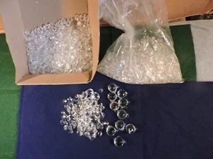 Huge Lot Round & Square Clear Glass Chandelier Crystals 3/8-1" 9.5 Pounds 1700+ - Picture 1 of 13