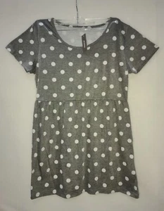 Jezero Pull Over Maternity Top Gray Polka Dot Size Small - Picture 1 of 6