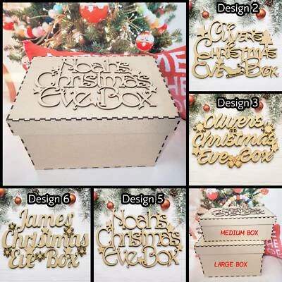 FANCY CRAFTS UK Personalised Christmas Eve Box Topper Gift 2025 Santa Present Xmas Tree Favour