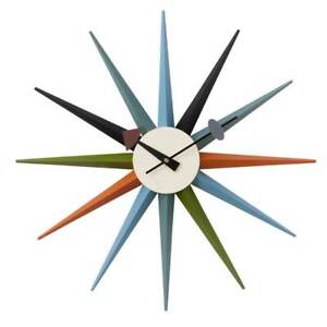 George Nelson Design Sunburst Wall Clock Multi Color DAIVA Reproduction Modern