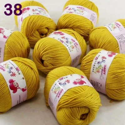Sale 8Ballsx50g Soft Baby Cashmere Silk Wool Hand Knit Children Sweaters Yarn 38 - Image 1 of 4