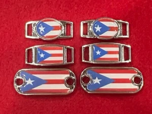 2 - Puerto Rico Flagge Paracord Charms. Rechtecke, Ovale, Mini-Hundeetiketten. - Bild 1 von 19