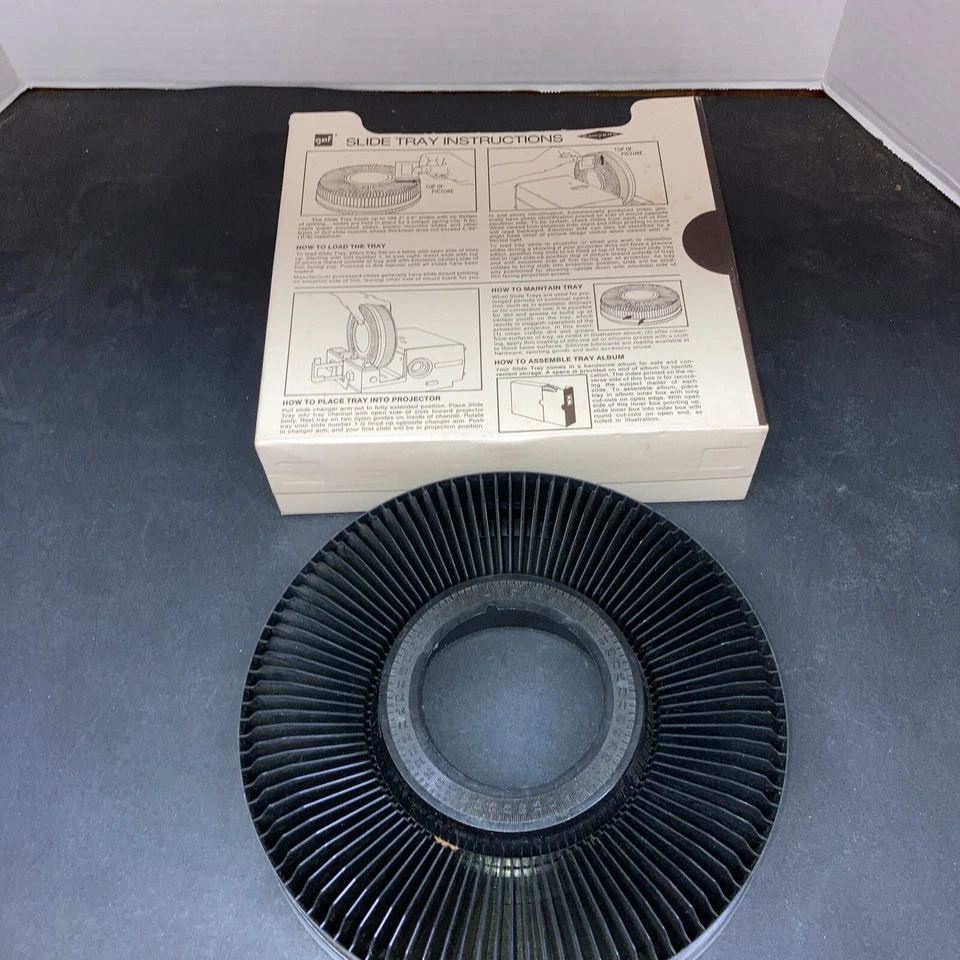 Bandeja deslizable vintage Sawyer's Rototray 100 2"x2" carrusel con caja original Foto 1 de 4