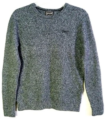 Superdry Suéter Cuello Redondo Tejido Mezcla Lana Brezo Negro Talla Grande Foto 1 de 4