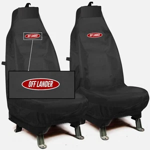 FOR LAND ROVER DEFENDER 90 110 - FRONT SEAT COVERS (1983-2007) BLACK HEAVY DUTY - Picture 1 of 3