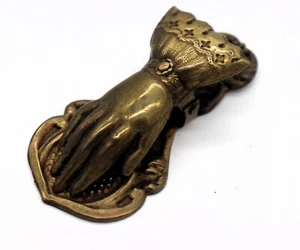 Antique Victorian Era Large Fancy Brass Hand Shaped Paper Clip - Picture 1 of 3