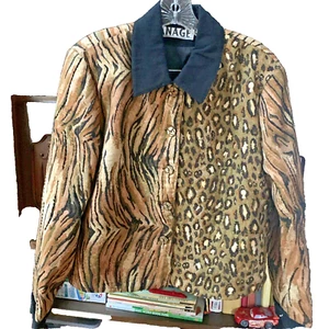 NEW Anage Leopard Animal Print Brown Black Jacket, Size XL - Picture 1 of 13