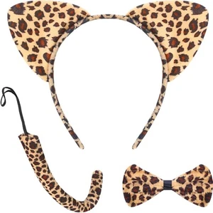 3 Pcs Ears Headband Set for Kids Ears Tail Bow Tie Animal Dress Set Fancy Dress - Picture 1 of 4