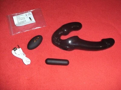 Sextoys Pour Tous Gode-Ceinture Strapless simple VIBRANT Noir - STRAP-ON-ME - Photo 1/3