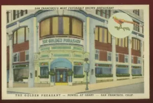 SAN FRANCISCO CA FAISÁN DORADO RESTAURANTE VINTAGE LINO POSTAL 073121 Q - Imagen 1 de 2