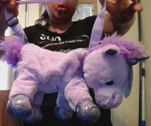 Unicorn purse purple with zipper - Picture 1 of 5
