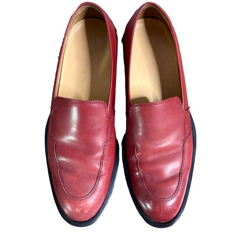 TOD’S Mocassino Tods Donna 9 5 Pelle Rossa Casual Comfort Guida Mocassino Vintage