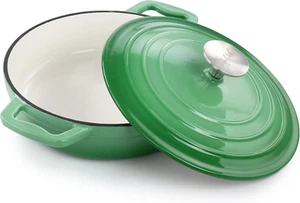 2 Quart Runde Emaillierte Gusseisen Schmorpfanne (grün) - Bild 1 von 7