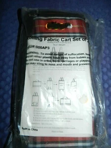 Rolling Fabric Cart set of 2 Wheels & Side Pocket zippered  New - Picture 1 of 5