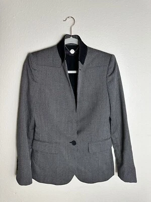 Stella McCartney Single Button Suit Blazer Wool Gray Career Size 40 - Image 1 of 4