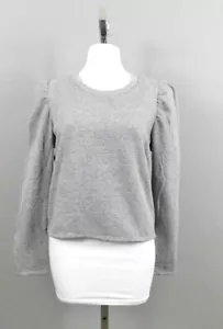 Suéter Derek Heart para mujer, talla L, gris, liso, mangas abullonadas, nuevo - Imagen 1 de 4