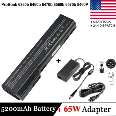 Batería + Cargador para HP EliteBook 8460W 8460P 8560P 8470P Prob 6560b 6460b 6360b Foto 1 de 4
